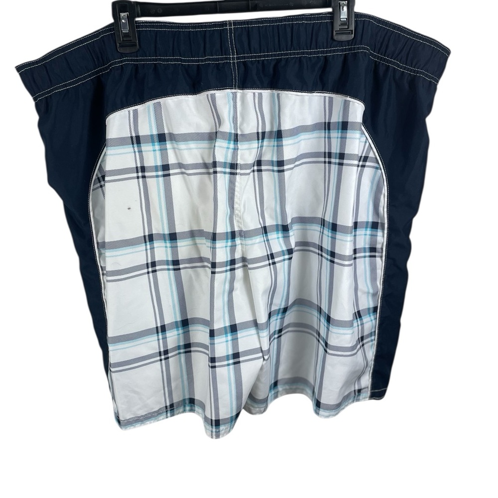 OP Men's Blue Plaid‎ Swim Trunks, Size 3XL - 48-50